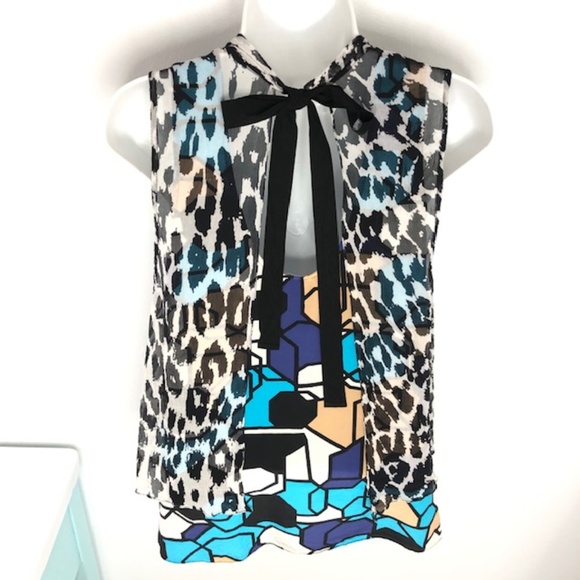 2 for $10 🛍️ Tracy Reese 100% Silk Animal/Geo Print Top P - Picture 4 of 7